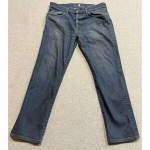7 Seven For All Mankind Button-Fly Floyd Flood Blue Jeans Men's 34x27 Measured